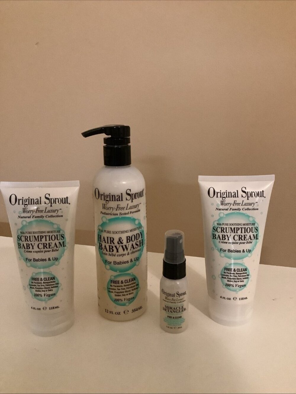 Original Sprout Hair & Body For Babies & 2 Scrumptious Baby Creams & Detangler